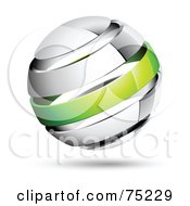Royalty Free RF Clipart Illustration Of A Pre Made Business Logo Of A Shiny White And Green Globe by beboy #COLLC75229-0058