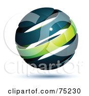 Poster, Art Print Of Pre-Made Business Logo Of A Navy Blue And Green Globe