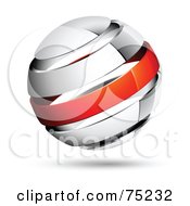 Poster, Art Print Of Pre-Made Business Logo Of A Shiny White And Red Globe