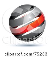 Poster, Art Print Of Pre-Made Business Logo Of A Gray And Red Globe