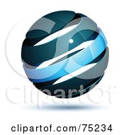 Royalty Free RF Clipart Illustration Of A Pre Made Business Logo Of A Navy Blue And Blue Globe