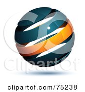 Poster, Art Print Of Pre-Made Business Logo Of A Navy Blue And Orange Globe