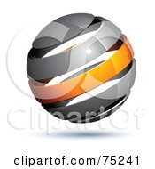 Poster, Art Print Of Pre-Made Business Logo Of A Gray And Orange Globe