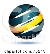 Poster, Art Print Of Pre-Made Business Logo Of A Navy Blue And Yellow Globe