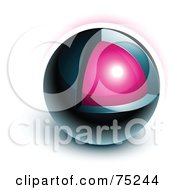 Royalty Free RF Clipart Illustration Of A Pre Made Business Logo Of A Navy Blue And Pink Orb