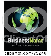 Royalty Free RF Clipart Illustration Of A Pre Made Business Logo Of A Shiny Navy Blue And Green Globe