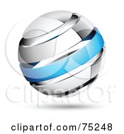 Poster, Art Print Of Pre-Made Business Logo Of A Shiny White And Blue Globe