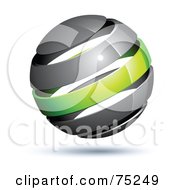 Royalty Free RF Clipart Illustration Of A Pre Made Business Logo Of A Gray And Green Globe by beboy #COLLC75249-0058