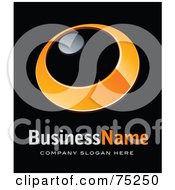 Pre-Made Business Logo Of An Orange Ring With A Chrome Dot