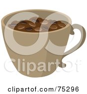 Poster, Art Print Of Brown Cup Full Of Roasted Coffee Beans