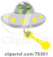 Royalty Free RF Clipart Illustration Of Two Alien Firing A Weapon In A UFO