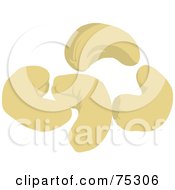 Royalty Free RF Clipart Illustration Of Four Cashew Nuts