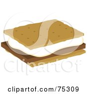 Marshmallow And Chocolate On Graham Crackers Smores