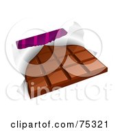 Chocolate Candy Bar With A Torn Wrapper