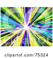 Royalty Free RF Clipart Illustration Of A Tunnel Of Green Yellow And Blue Streaks