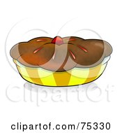 Chocolate Crusted Pie Or Muffin In A Yellow Wrapper