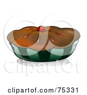 Poster, Art Print Of Chocolate Crusted Pie Or Muffin In A Dark Blue Wrapper