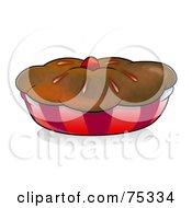 Poster, Art Print Of Chocolate Crusted Pie Or Muffin In A Red Wrapper