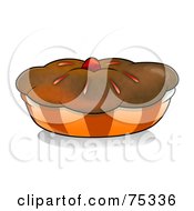 Poster, Art Print Of Chocolate Crusted Pie Or Muffin In An Orange Wrapper