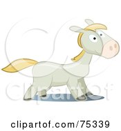 Poster, Art Print Of Playful Gray And Blond Pony