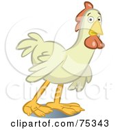 Royalty Free RF Clipart Illustration Of A Confused White Rooster by Frisko