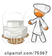 Poster, Art Print Of Orange Woman Wedding Cake Maker