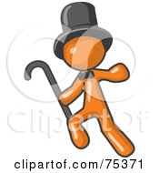 Orange Man Dancing And Wearing A Top Hat by Leo Blanchette