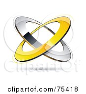 Poster, Art Print Of Pre-Made Business Logo Of Yellow And Chrome Rings On White