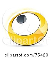 Poster, Art Print Of Pre-Made Business Logo Of A Yellow Ring Or Dial On White