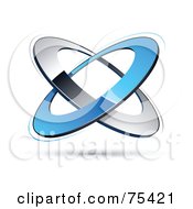 Poster, Art Print Of Pre-Made Business Logo Of Blue And Chrome Rings On White
