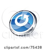 Royalty Free RF Clipart Illustration Of A Round Blue And Chrome 3d Skip Back Web Site Button