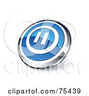 Royalty Free RF Clipart Illustration Of A Round Blue And Chrome 3d Pause Web Site Button