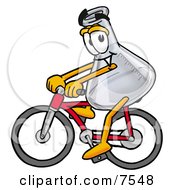 Poster, Art Print Of An Erlenmeyer Conical Laboratory Flask Beaker Mascot Cartoon Character Riding A Bicycle