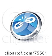 Poster, Art Print Of Round Blue And Chrome 3d Weak Links Web Site Button
