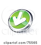 Royalty Free RF Clipart Illustration Of A Round Green And Chrome 3d Down Arrow Web Site Button