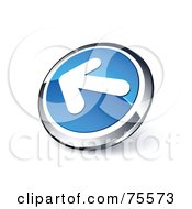 Royalty Free RF Clipart Illustration Of A Round Blue And Chrome 3d White Left Arrow Web Site Button