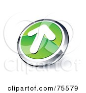 Round Green And Chrome 3d Up Arrow Web Site Button