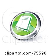 Poster, Art Print Of Round Green And Chrome 3d Bible Web Site Button