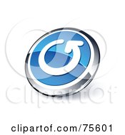 Royalty Free RF Clipart Illustration Of A Round Blue And Chrome 3d Circle Arrow Web Site Button