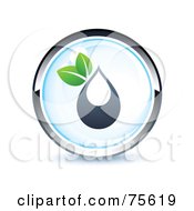 Royalty Free RF Clipart Illustration Of A Blue And Chrome Waterdrop Web Site Button