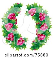 Poster, Art Print Of Christmas Holly Garlands With Pink Berries