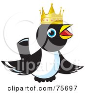 King Magpie Wearing A Gold Crown
