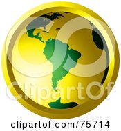 Poster, Art Print Of Glowing Green And Gold Globe