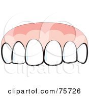 Royalty Free RF Clipart Illustration Of Row Of Top Healthy Teeth