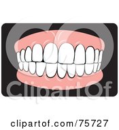 Royalty Free RF Clipart Illustration Of Healthy Teeth Biting Down by Lal Perera