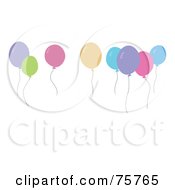 Poster, Art Print Of Floating Colorful Pastel Party Balloons