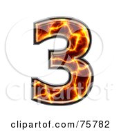Royalty Free RF Clipart Illustration Of A Magma Symbol Number 3 by chrisroll