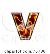 Royalty Free RF Clipart Illustration Of A Magma Symbol Lowercase Letter V by chrisroll