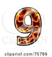 Royalty Free RF Clipart Illustration Of A Magma Symbol Number 9 by chrisroll