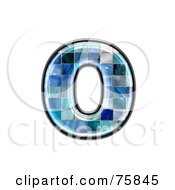 Poster, Art Print Of Blue Tile Symbol Lowercase Letter O
